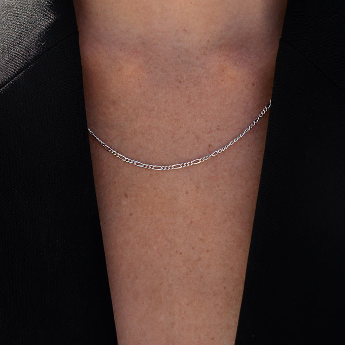 Figaro Chain Necklace | Silver