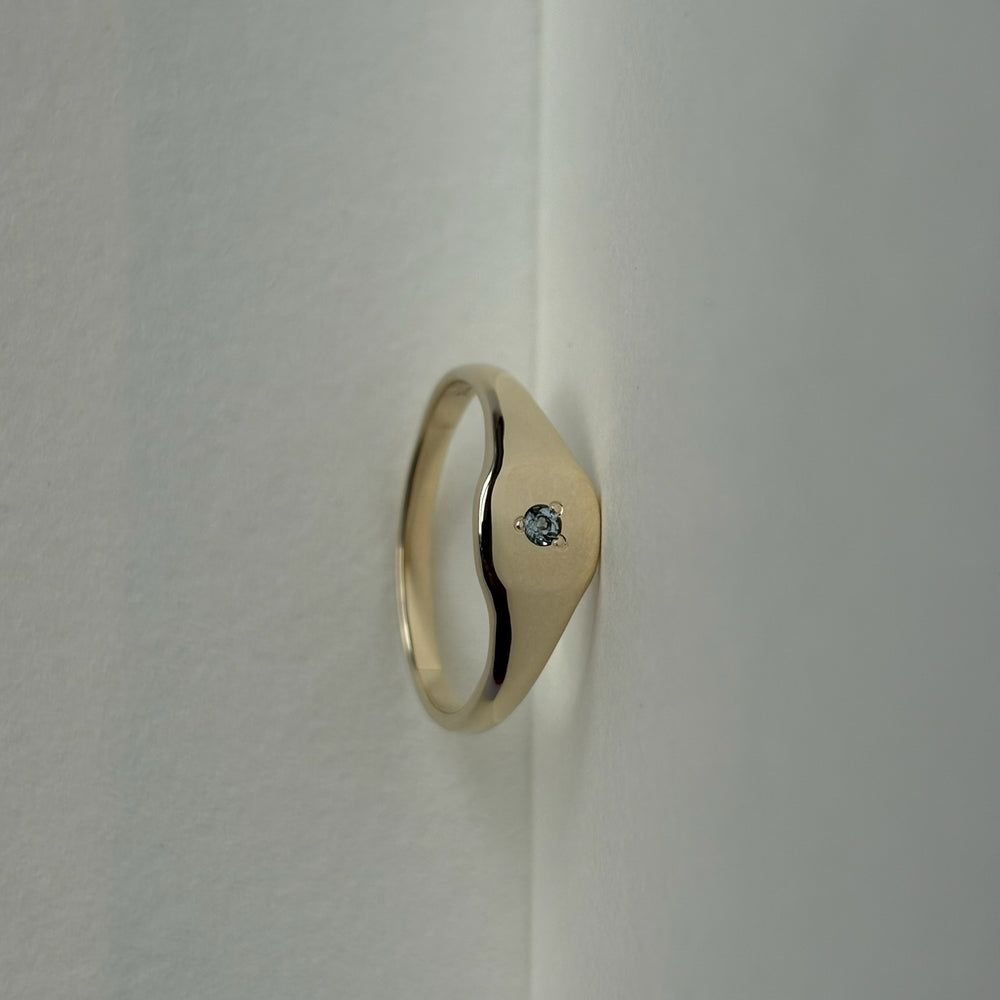 Petite Square Stone Signet | Solid Gold