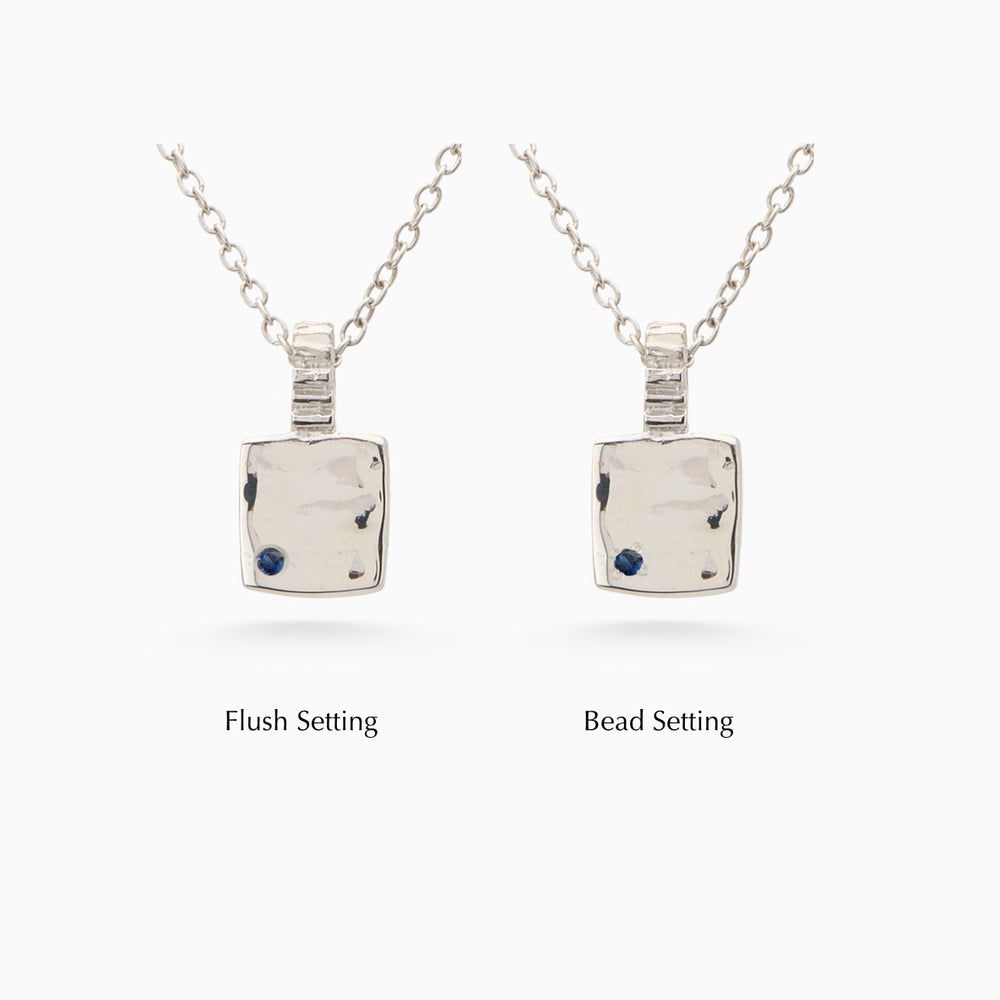 Mini Custom Slate Pendant (Stones & Engraving) | Silver