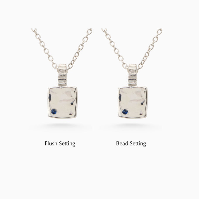 Mini Custom Slate Pendant (Stones & Engraving) | Silver