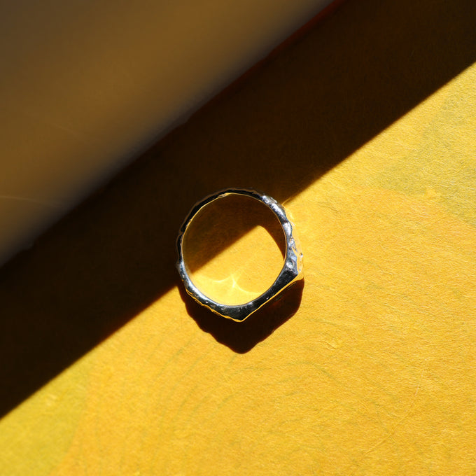 Engraved Mason Ring | White Gold