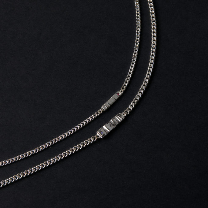 Anvil Tag Stone Bracelet | Silver