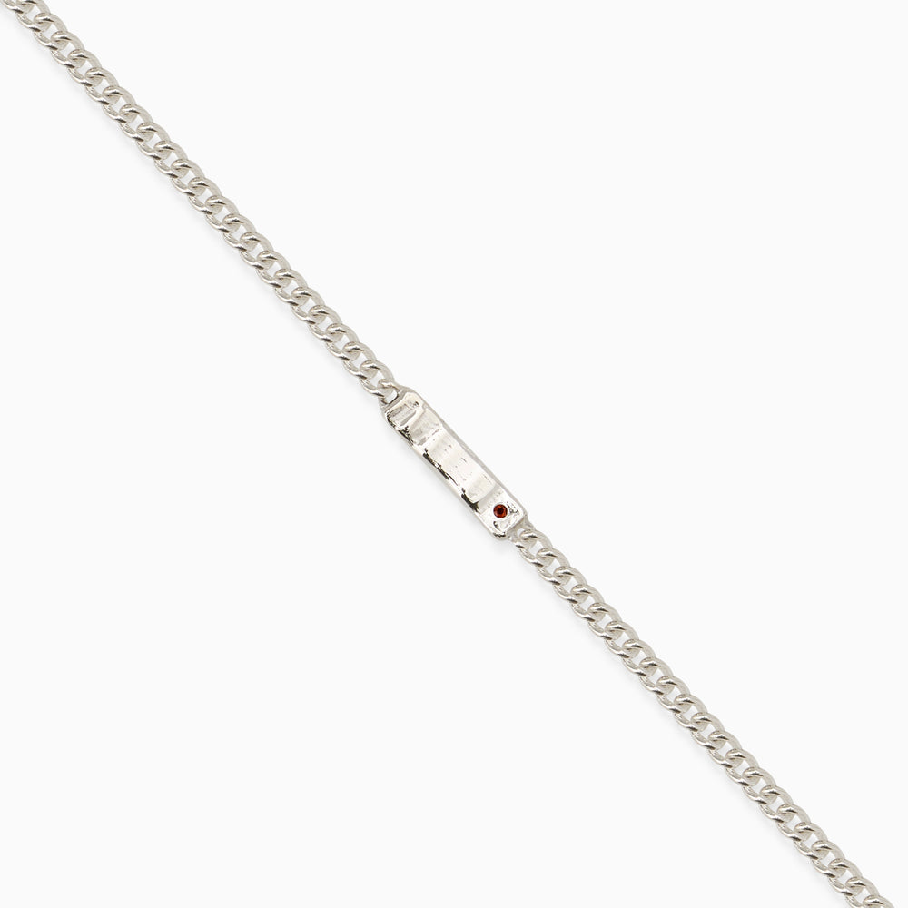 Anvil Tag Stone Bracelet | Silver