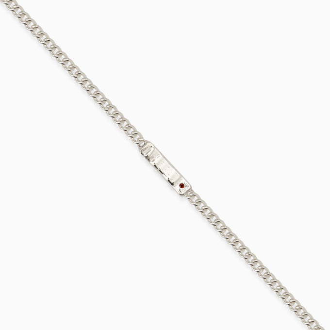 Anvil Tag Stone Bracelet | Silver