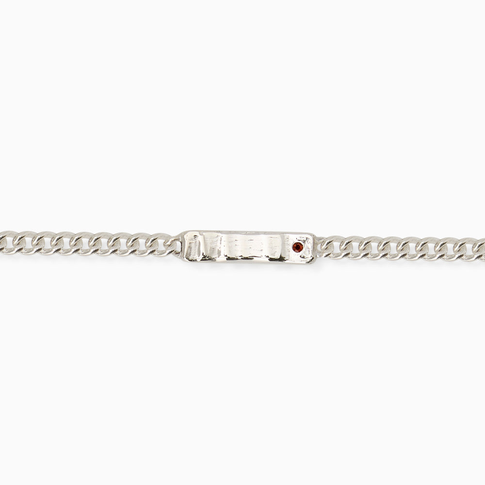 Anvil Tag Stone Bracelet | Silver