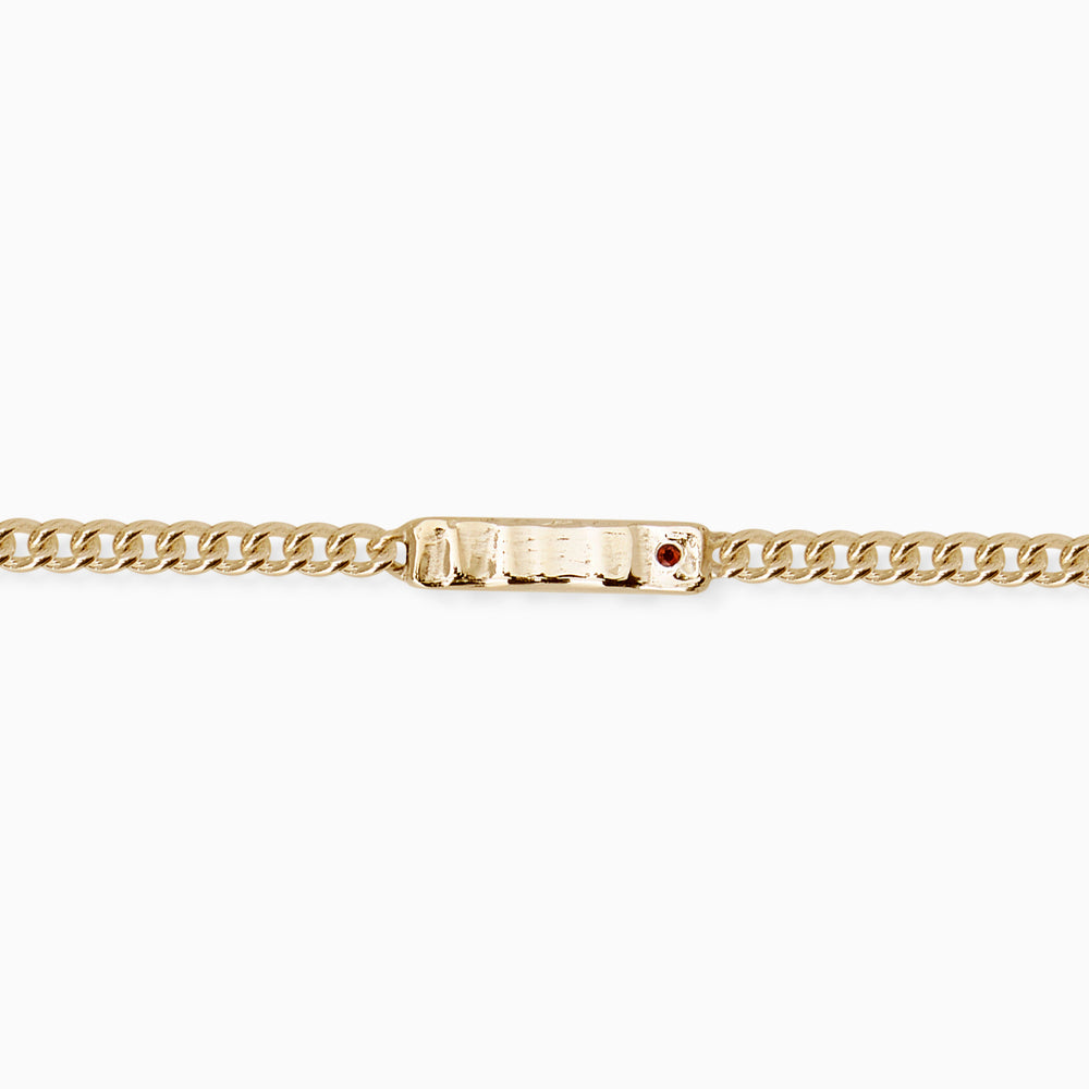 Anvil Tag Stone Bracelet | Yellow Gold