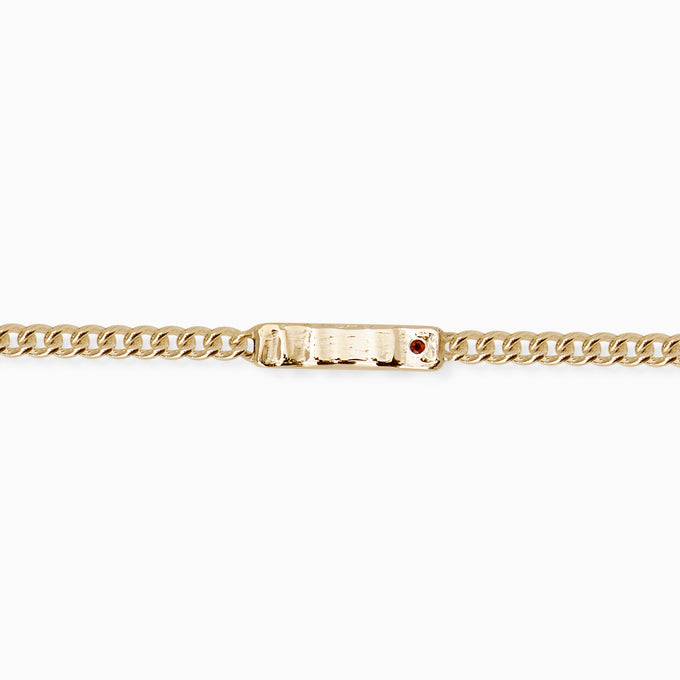 Anvil Tag Stone Bracelet | Yellow Gold