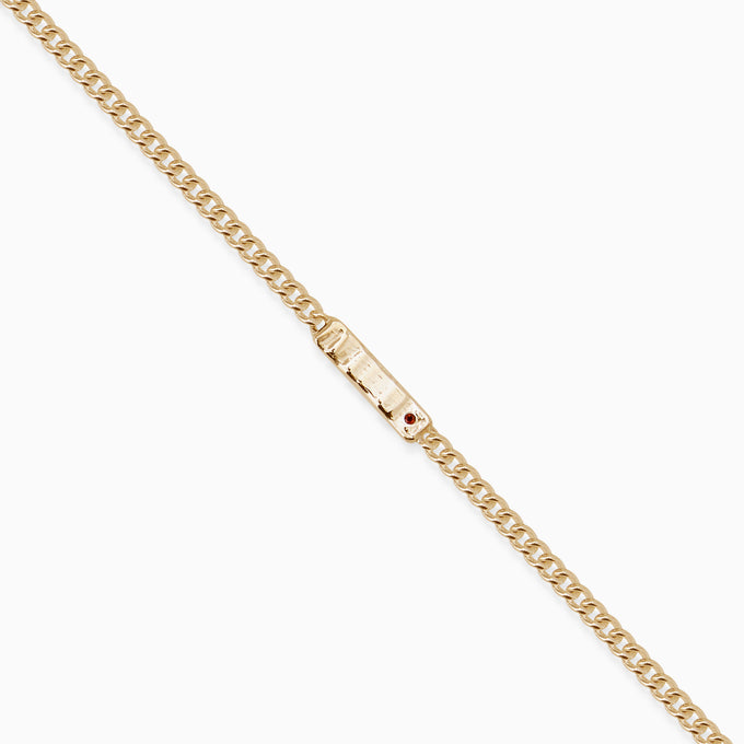 Anvil Tag Stone Bracelet | Yellow Gold