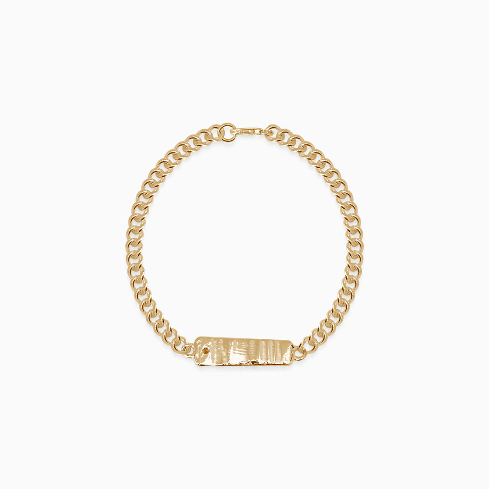 Anvil Tag Stone Bracelet | Yellow Gold