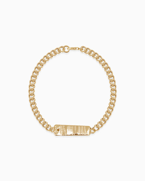 Anvil Tag Stone Bracelet | Yellow Gold