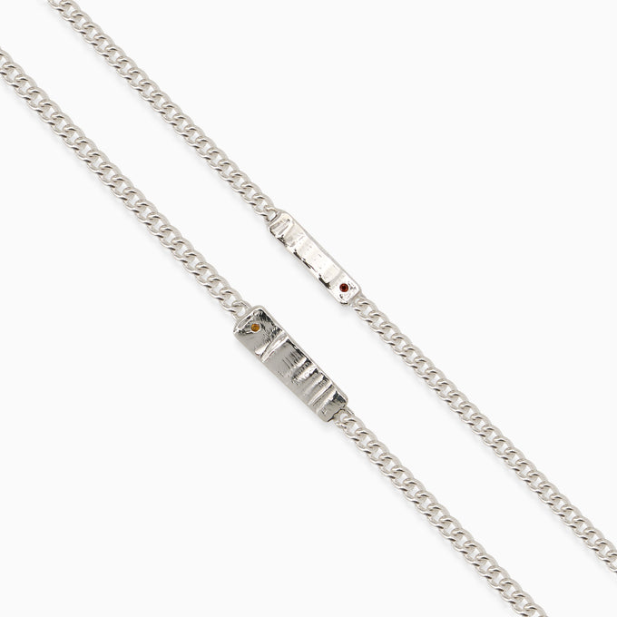 Anvil Tag Stone Bracelet | Silver