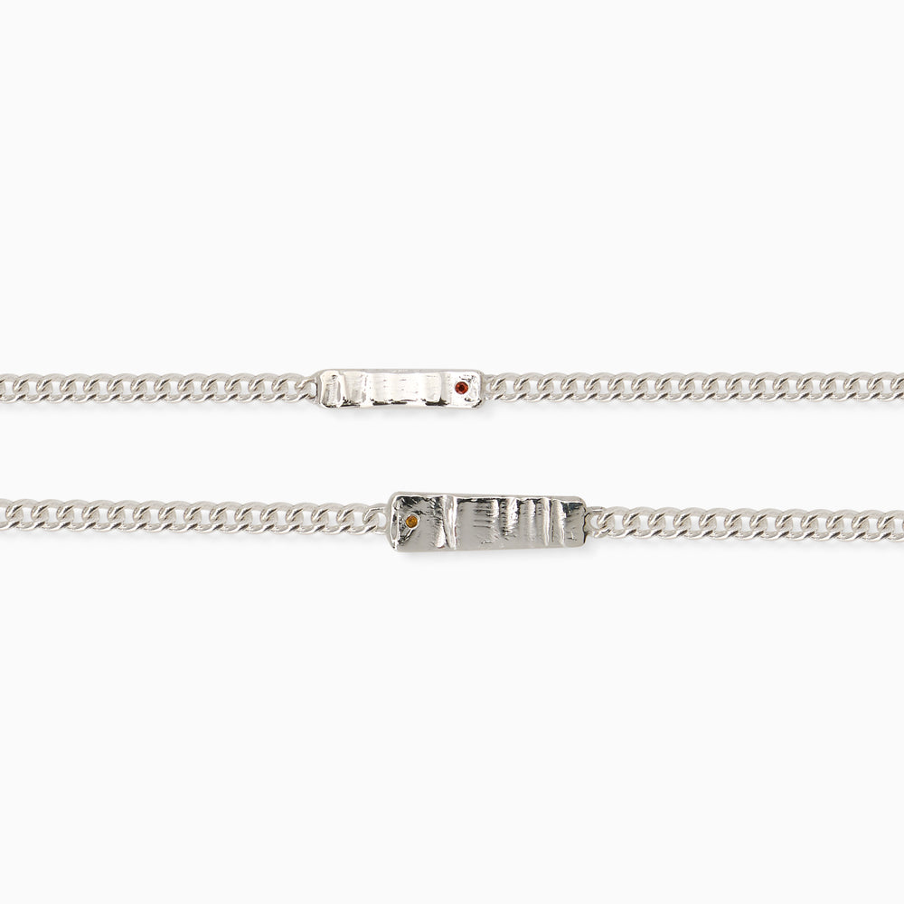 Anvil Tag Stone Bracelet | Silver