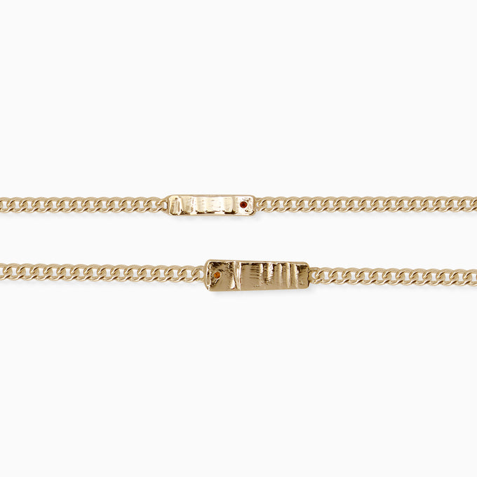 Anvil Tag Stone Bracelet | Yellow Gold