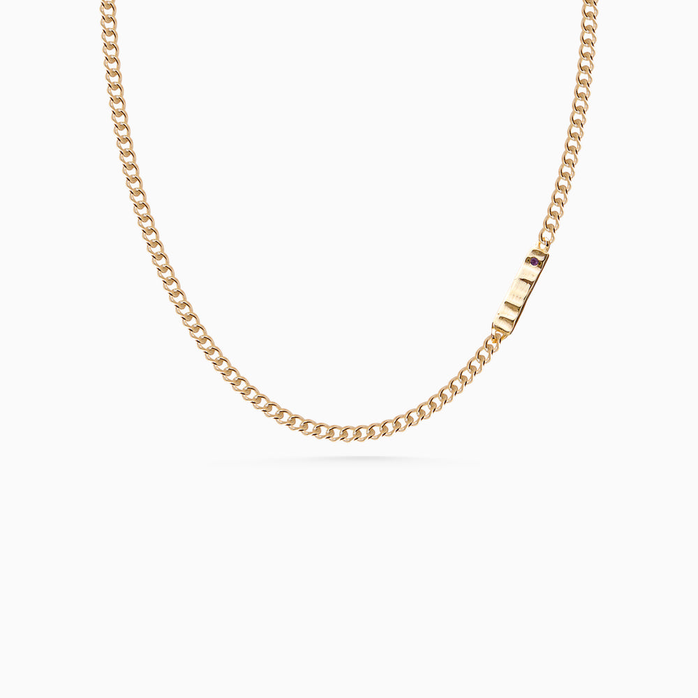 Anvil Tag Stone Necklace | Yellow Gold