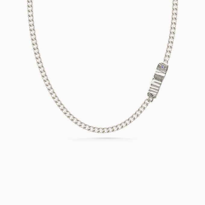 Anvil Tag Stone Necklace | Silver