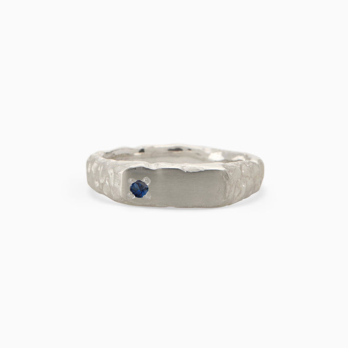 Custom Mason Ring (Stones & Engraving) | White Gold