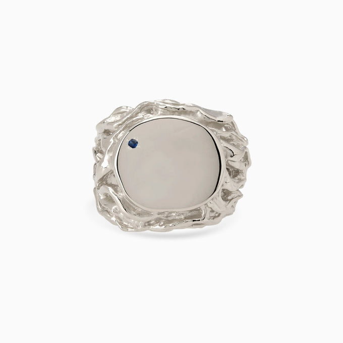 Ivy Stone Signet Ring | White Gold