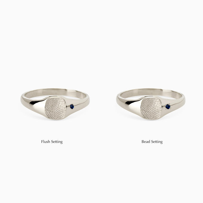 Impression™ Petite Square Signet Ring | White Gold