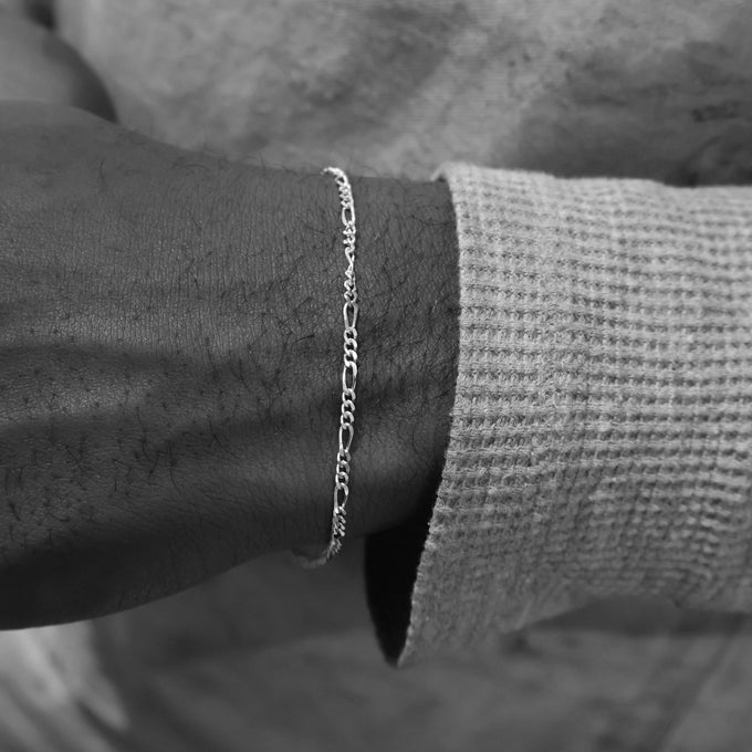 Figaro Chain Bracelet | Silver