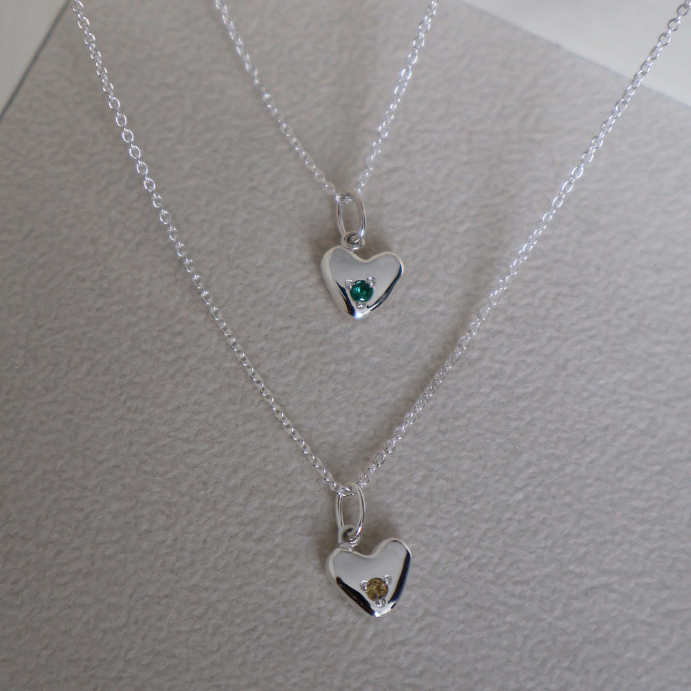 Heart Stone Pendant | Silver