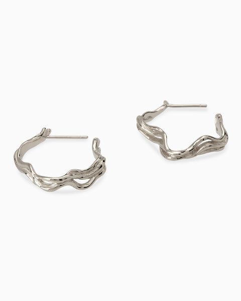 Sculpt Hoops | White Gold