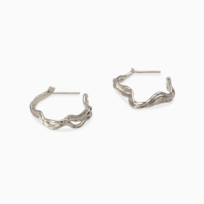 Sculpt Hoops | White Gold