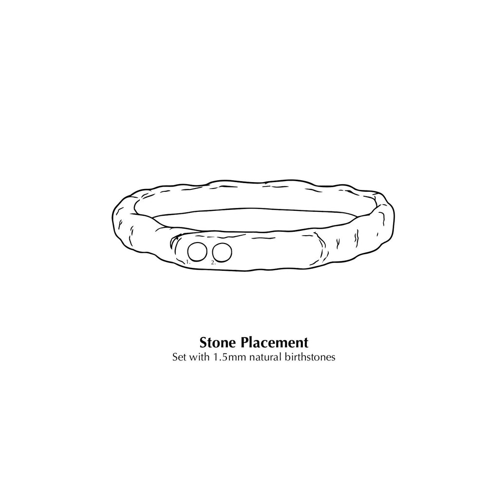 Custom Kindred Ring (Stones & Engraving) | White Gold