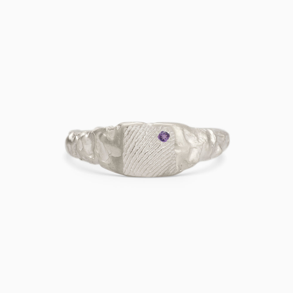 Impression™ Slate Signet Ring | Silver