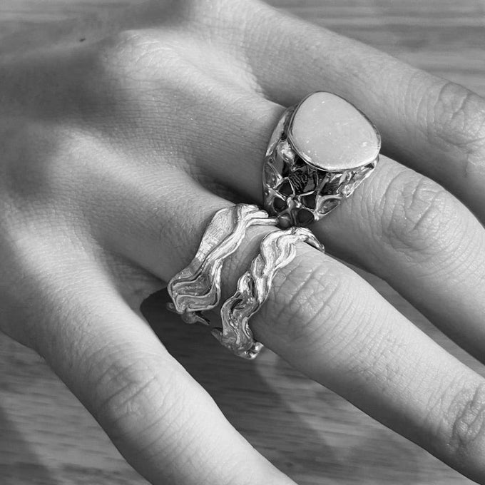 Sculpt Band Ring | Silver
