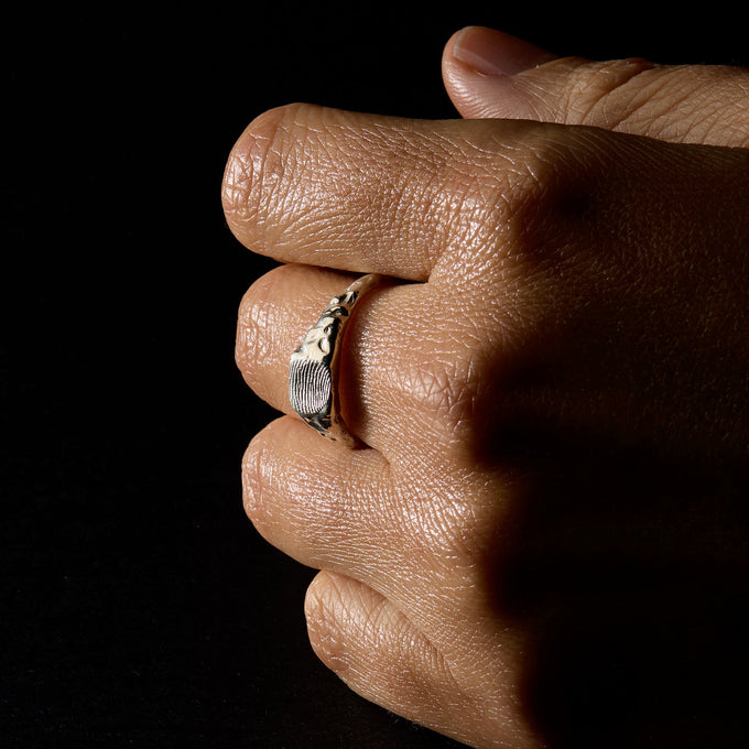 Impression™ Slate Signet Ring | Silver