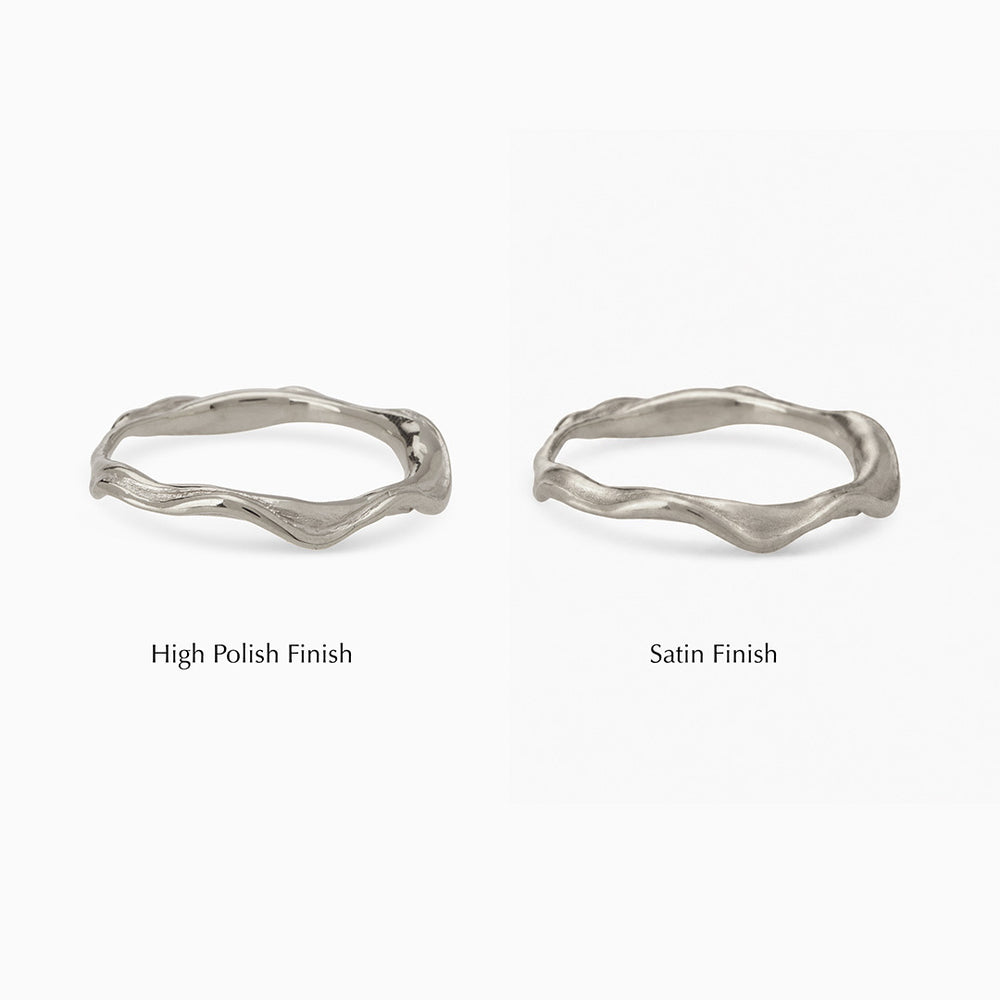 Delicate Sculpt Ring | White Gold