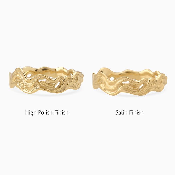 Narrow Sculpt Band Ring | Yellow Gold