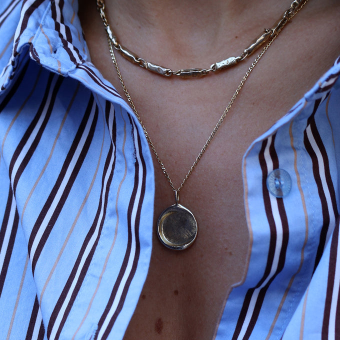 Chunky Hammered Necklace | Yellow Gold
