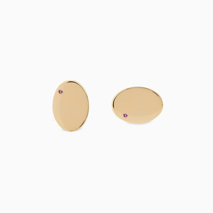 Halo Stone Cufflinks  | Yellow Gold