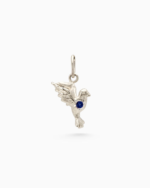Birthstone Bluebird Pendant | White Gold