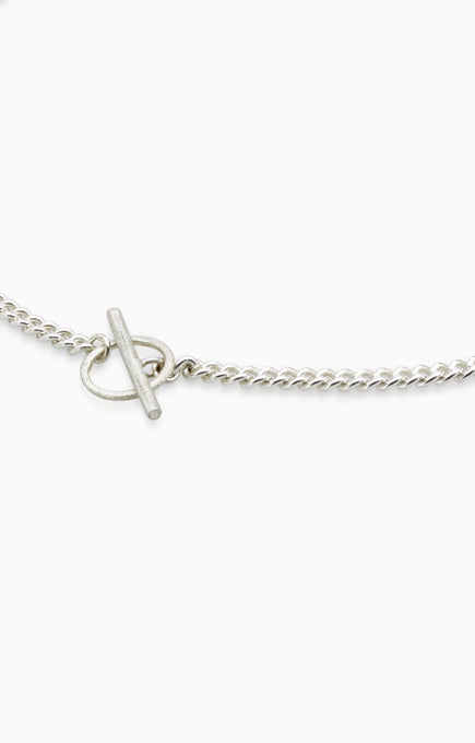 Curb Chain Fob Necklace  | Silver | Ready To Ship