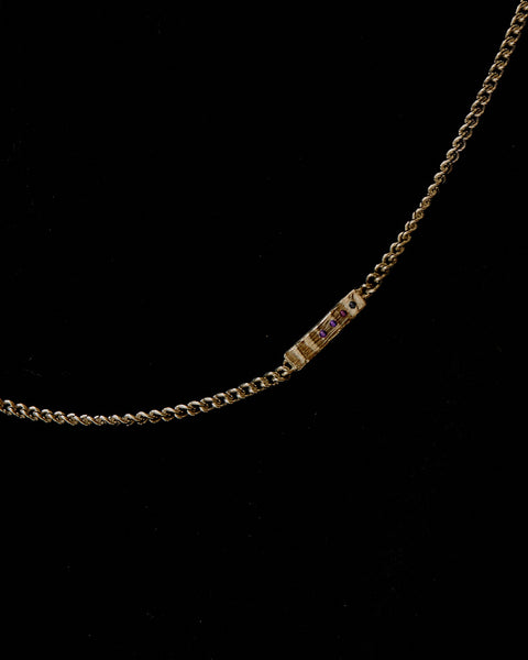 Anvil Tag Stone Necklace | Yellow Gold