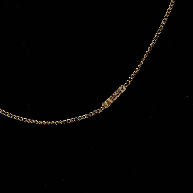 Anvil Tag Stone Necklace | Yellow Gold