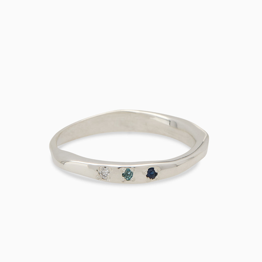 Apex Stone Ring | Solid White Gold