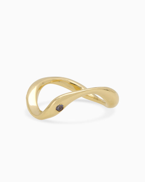 Curve Stone Ring 2.0 | Solid Gold