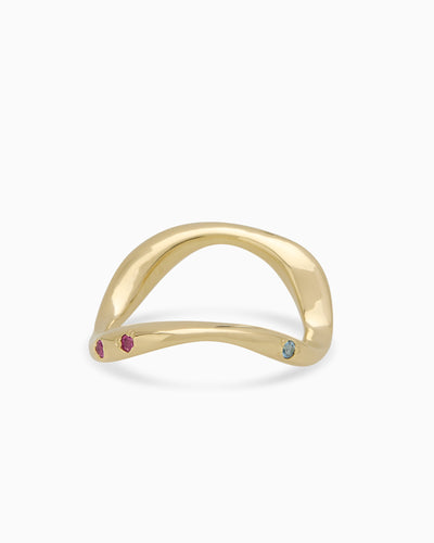 Curve Stone Ring 1.0 | Solid Gold