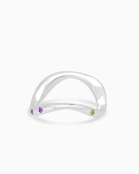 Curve Stone Ring 1.0 | Silver