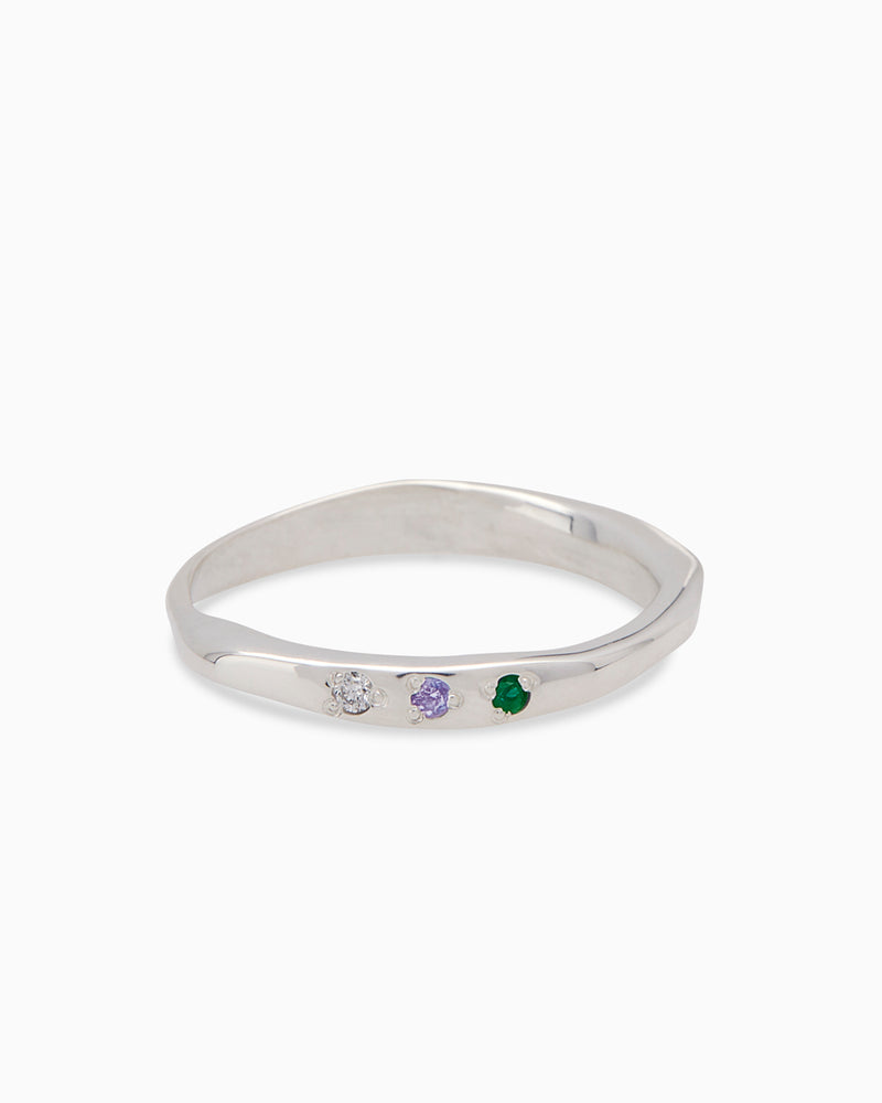 Apex Stone Ring | Solid White Gold