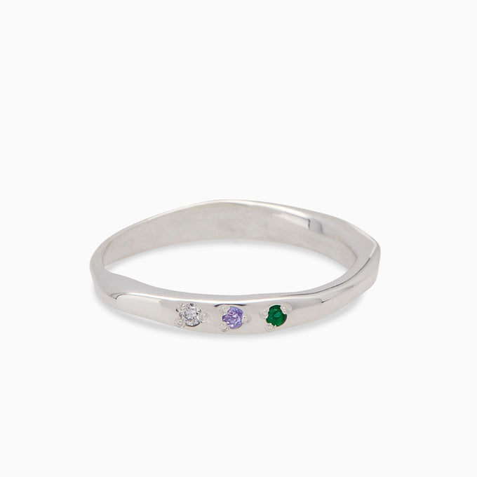 Apex Stone Ring | Solid White Gold