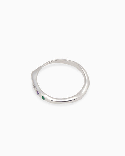 Apex Stone Ring | Solid White Gold