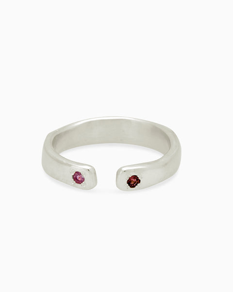 Birthstonesplitringmatt2Silver