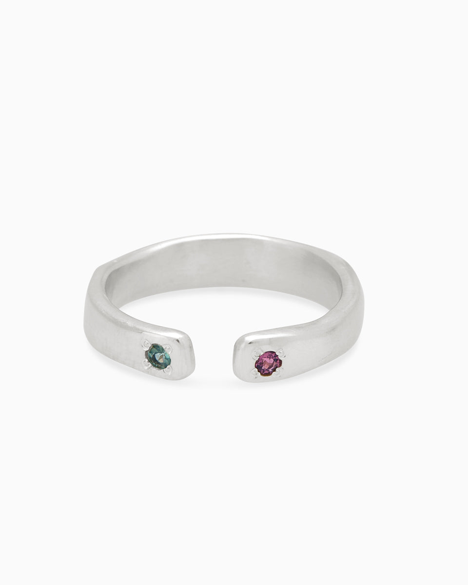 Open Stone Ring 2.0 | Solid White Gold