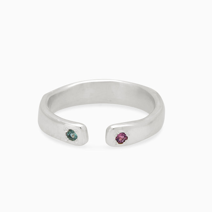 Open Stone Ring 2.0 | Solid White Gold