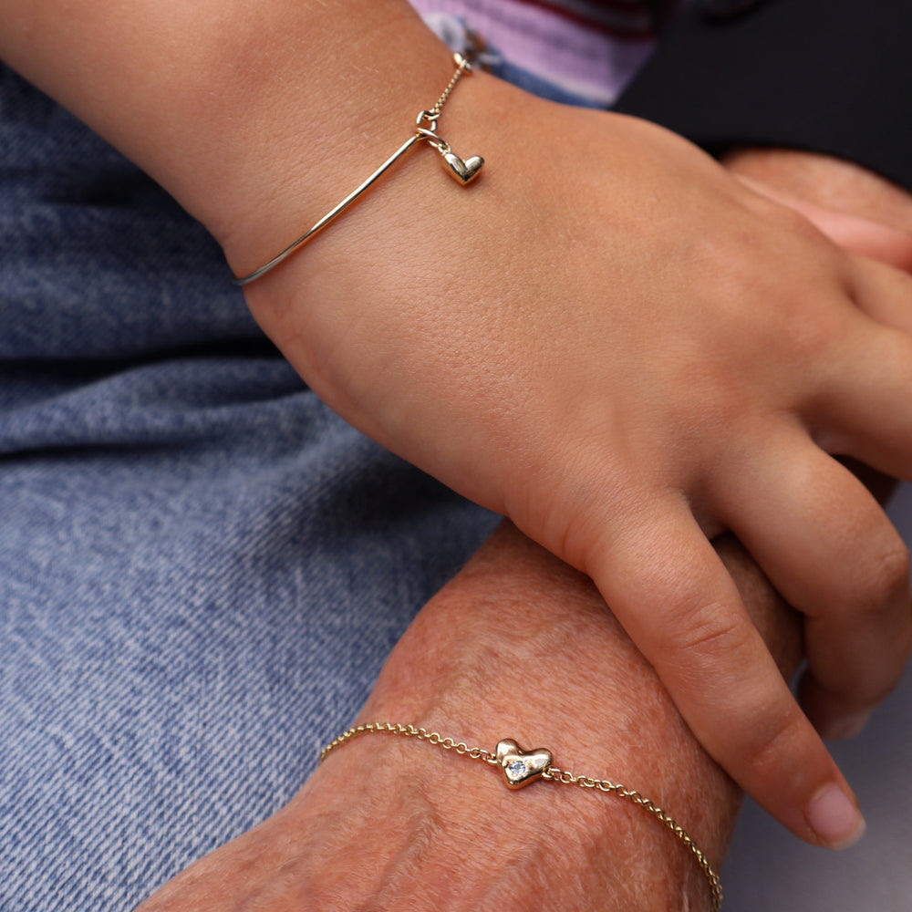 Organic Heart Bracelet | Yellow Gold