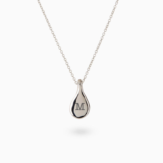 Custom Forma Pendant (Stones & Engraving) | White Gold